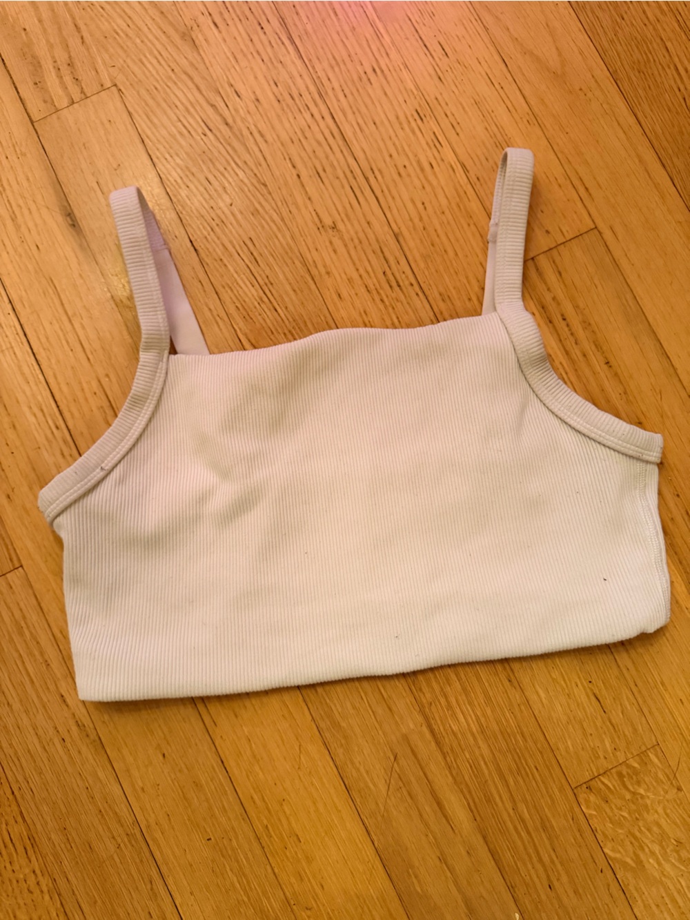 White Ribbed Bra Top